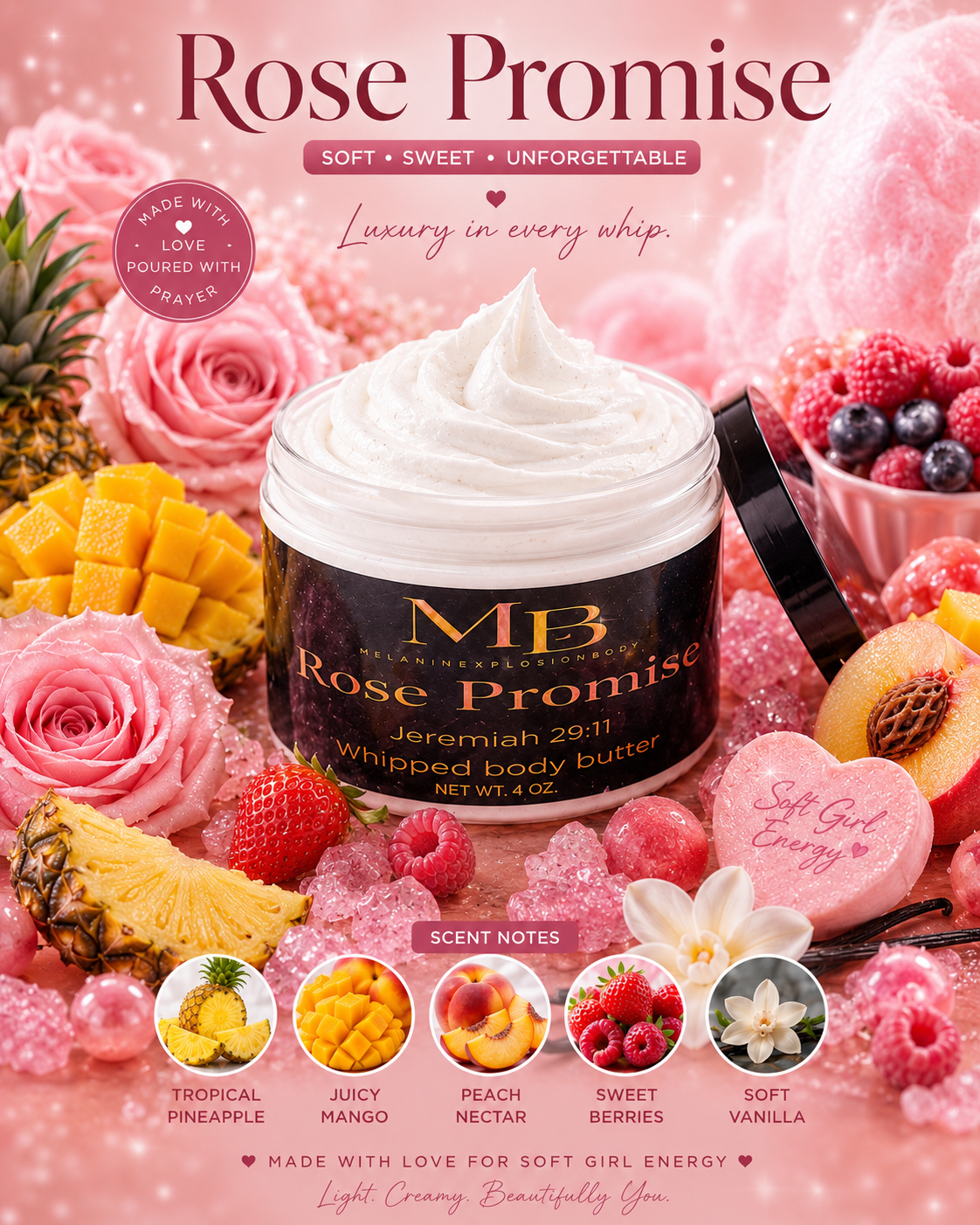 ROSE PROMISE WHIPPED BODY BUTTER - 4oz