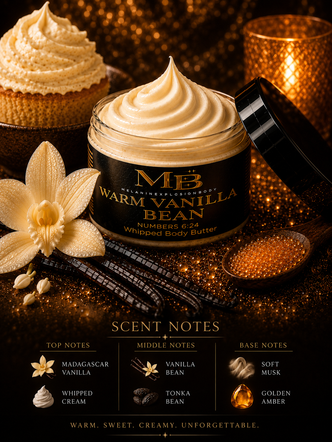 WARM VANILLA BEAN WHIPPED BODY BUTTER - 4 oz