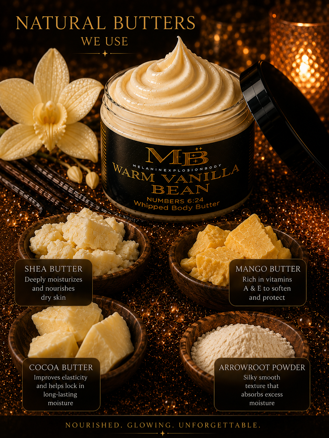 WARM VANILLA BEAN WHIPPED BODY BUTTER - 4 oz