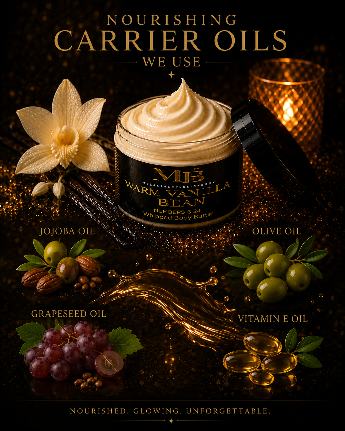WARM VANILLA BEAN WHIPPED BODY BUTTER - 4 oz