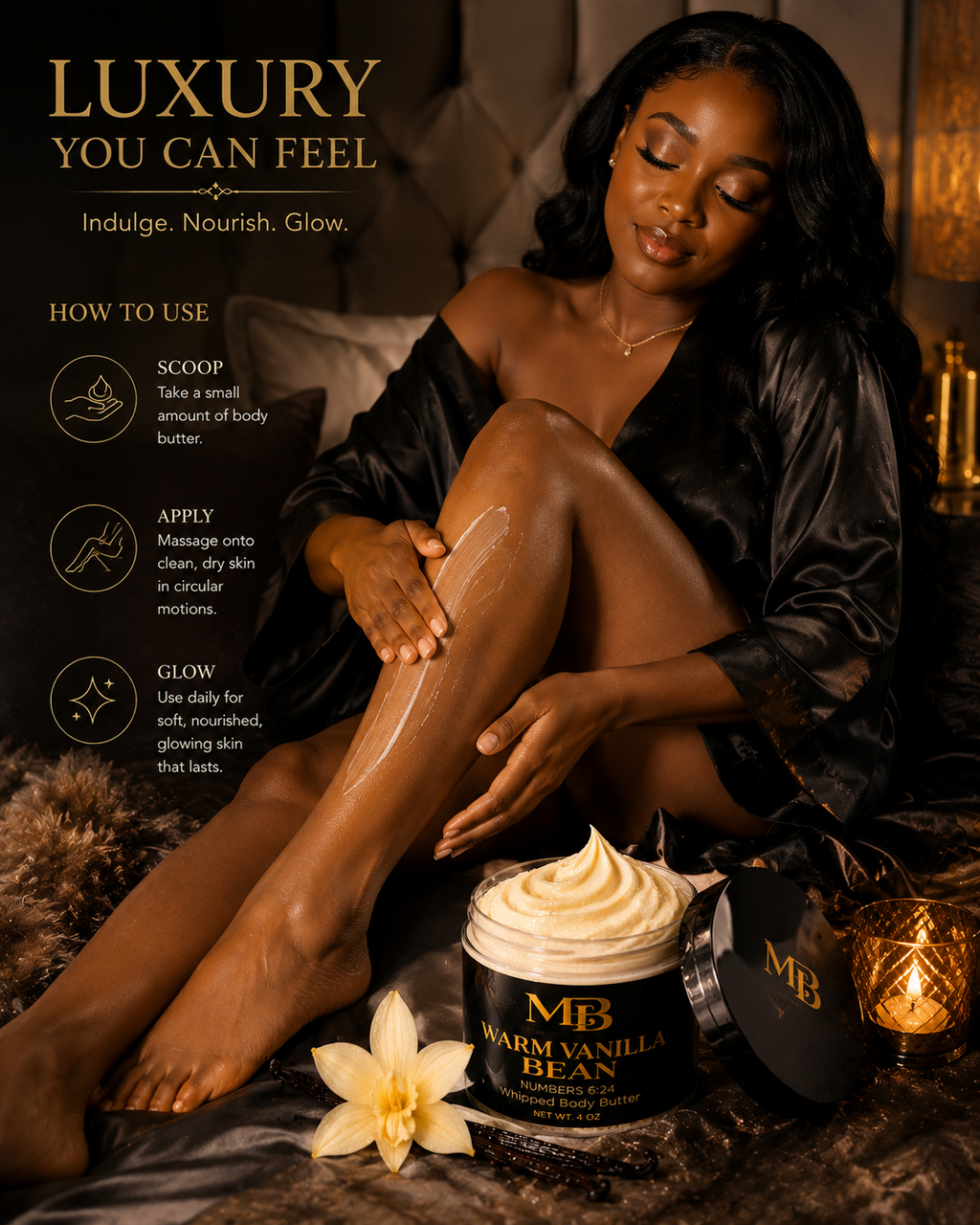WARM VANILLA BEAN WHIPPED BODY BUTTER - 4 oz